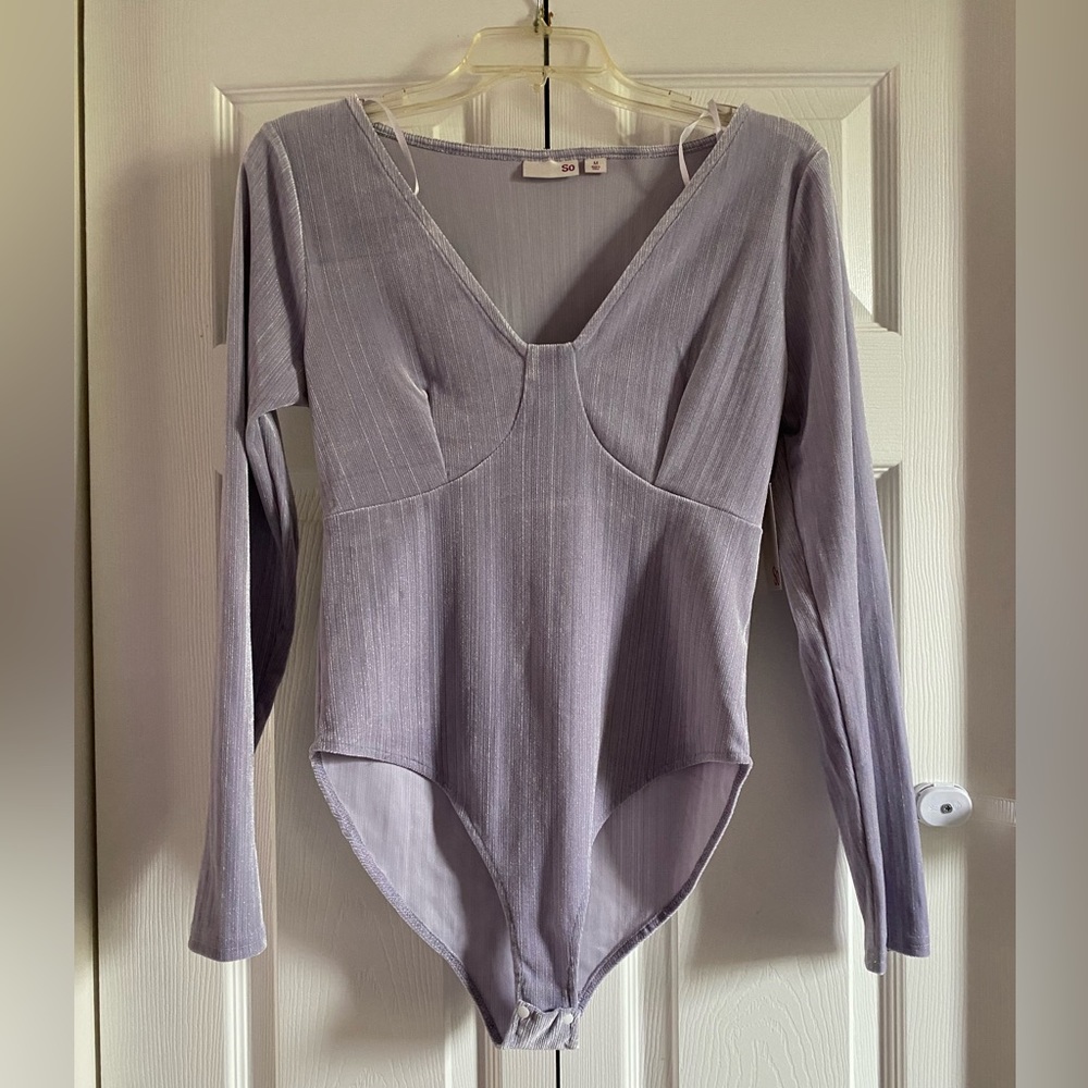SO Lilac Shimmer Bustier Bodysuit